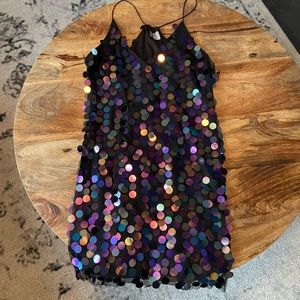 H&M dress black sparkly disco